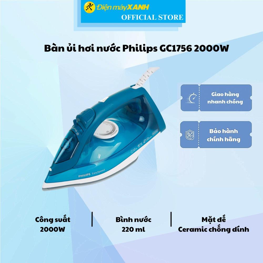 Bàn ủi hơi nước Philips GC1756 2000W - Hàng Chính Hãng