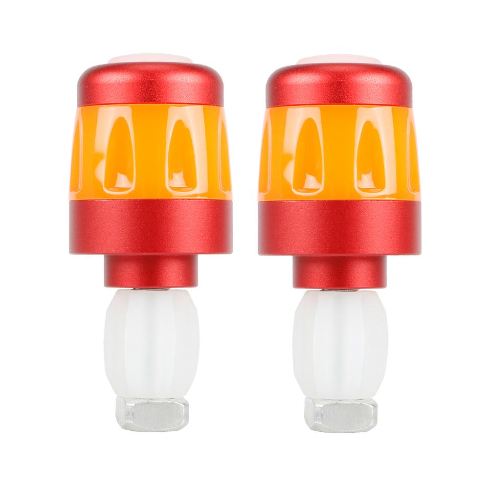 2pcs Electric Scooter Handlebar Lights LED Warning Light Handlebar Plug Waterproof & Dustproof