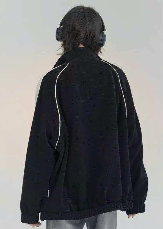 [HOT] Áo khoác Dù Nam Nữ Chạy Sọc Thêu Chữ Form Rộng Cá Tính Thời Trang  Siêu Đẹp HTM FASHION - Black
