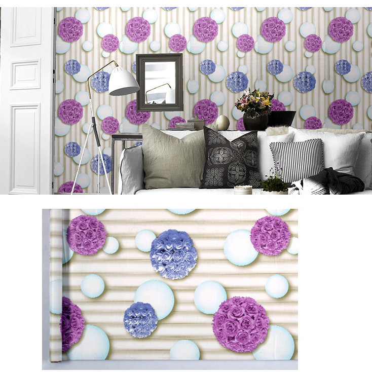 Cuộn 5m Decal Giấy Dán Tường Tú cầu hoa sắc màu