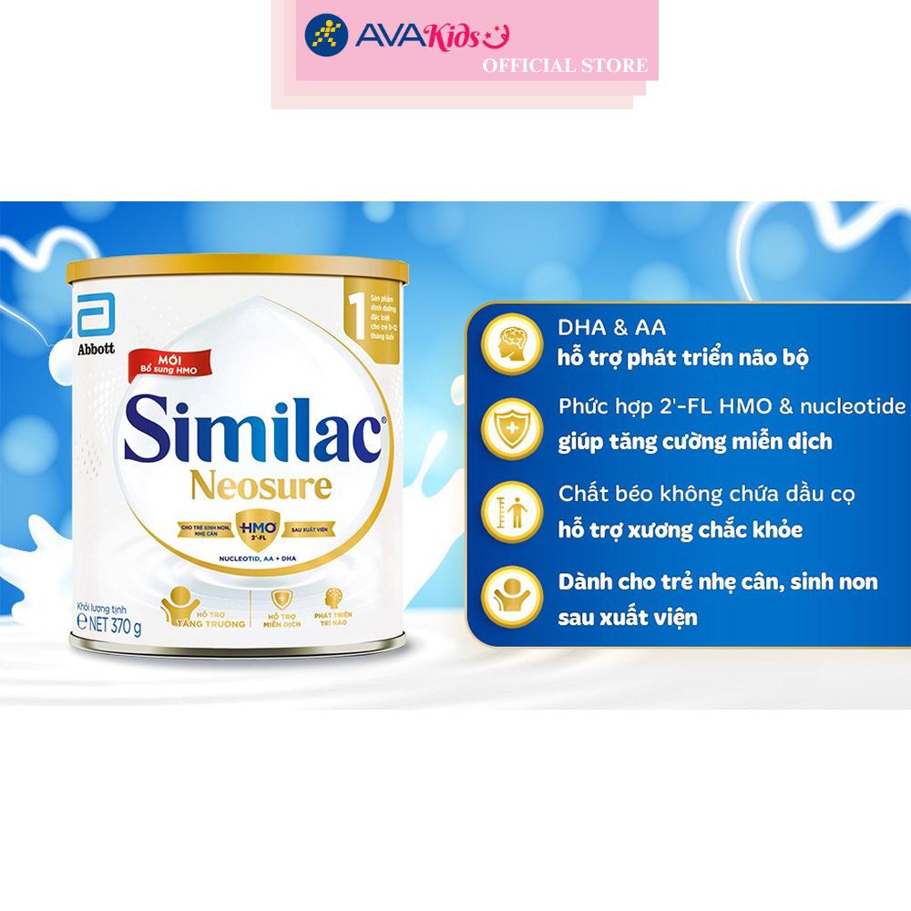 Sữa bột Similac Neosure 370g (0 - 12 tháng) cho trẻ sinh non, nhẹ cân - Hàng chính hãng