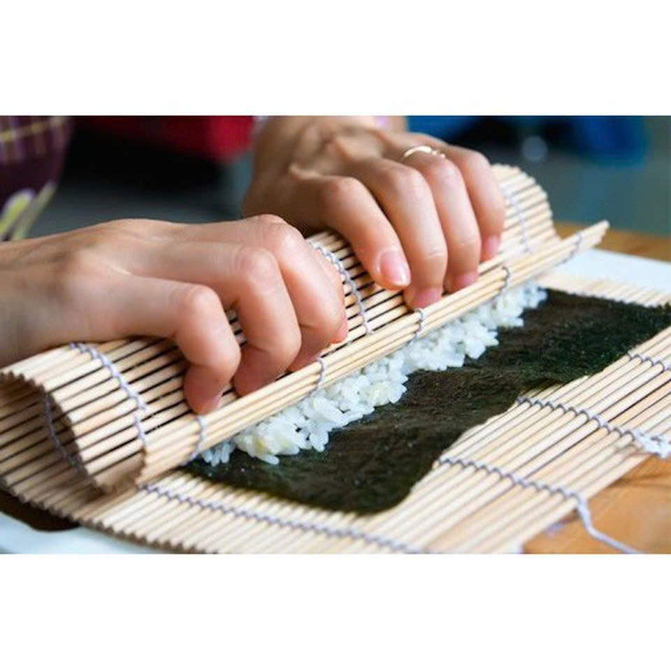Dụng cụ cuộn sushi Nhật Bản bằng gỗ không dính, chất lượng cao, dễ vệ sinh, dễ sử dụng