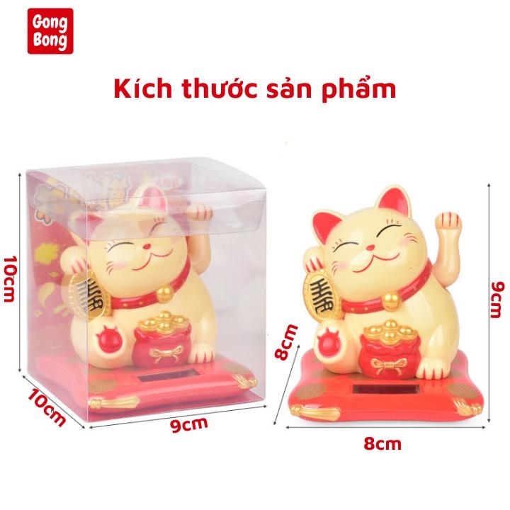 Mèo thần tài vẫy tay dùng pin năng lượng mặt trời mèo chiêu tài lộc decor nhà cửa