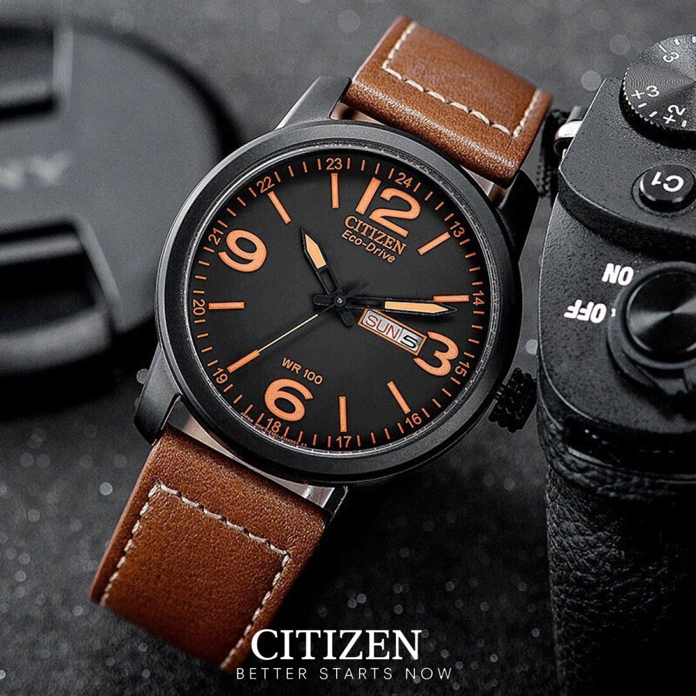 Đồng Hồ Nam Citizen Dây Da BM8475-26E - Mặt Đen