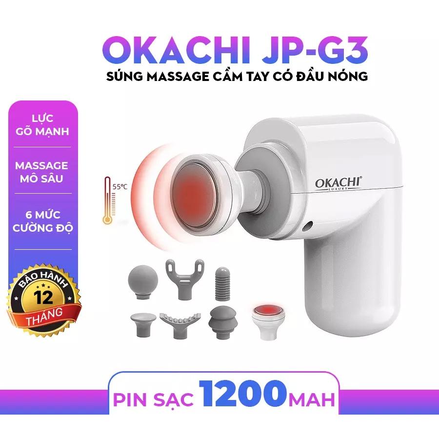 Súng massage cầm tay OKACHI JP-G3 có đầu nóng (đen và trắng)