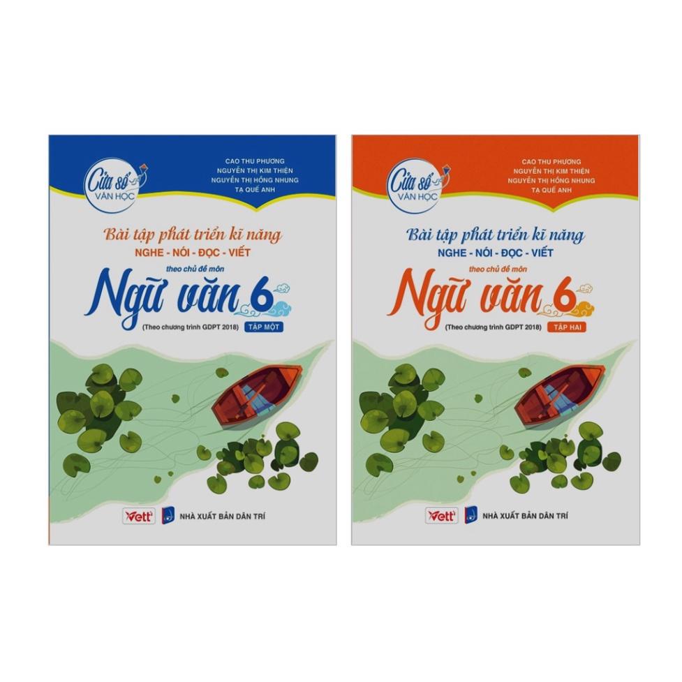 Sách - Combo Bài tập phát triển kĩ năng Nghe - Nói - Đọc - Viết theo chủ đề môn Ngữ văn 6 - (Tập 1+Tập 2)