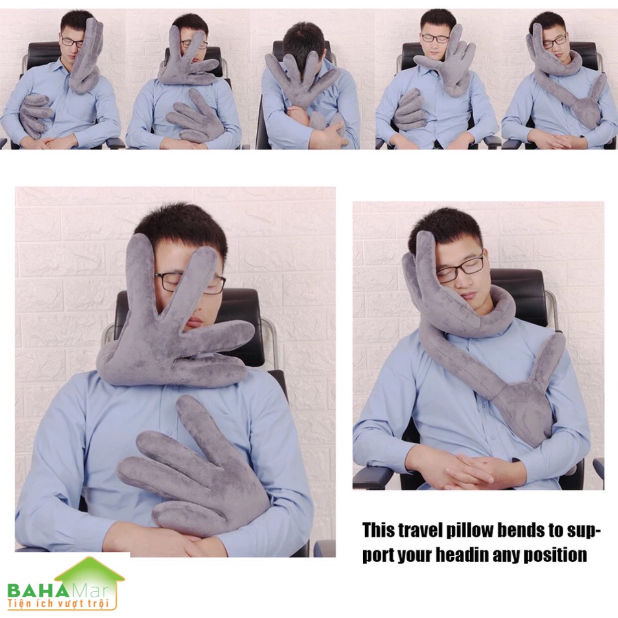 GỐI DI ĐỘNG UỐN CONG HỖ TRỢ GIẤC NGỦ MỌI TƯ THẾ BAHAMAR phù hợp đi tàu xe máy bay hoặc ngồi văn phòng ngủ trưa. rất tiện sử dụng và mang theo mọi n
