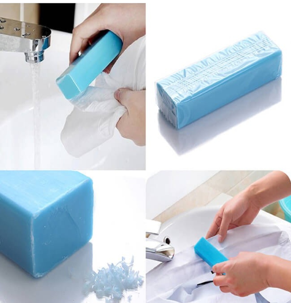 Combo Nước Tẩy Quần Áo Rocket + Thanh Xà phòng Giặt Cổ Áo, Tay Áo hàng nội Địa Nhật Bản