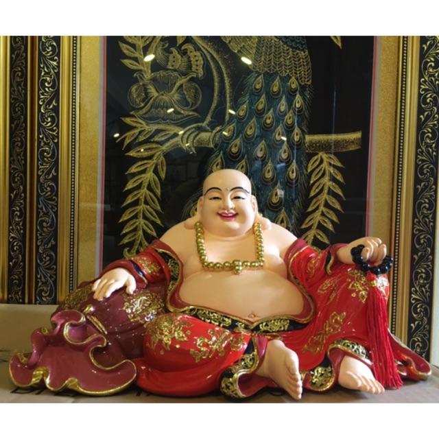 Tượng Phật di lặc ngồi bao tiền nhỏ cao 21cm ngang 38cm sâu 21cm