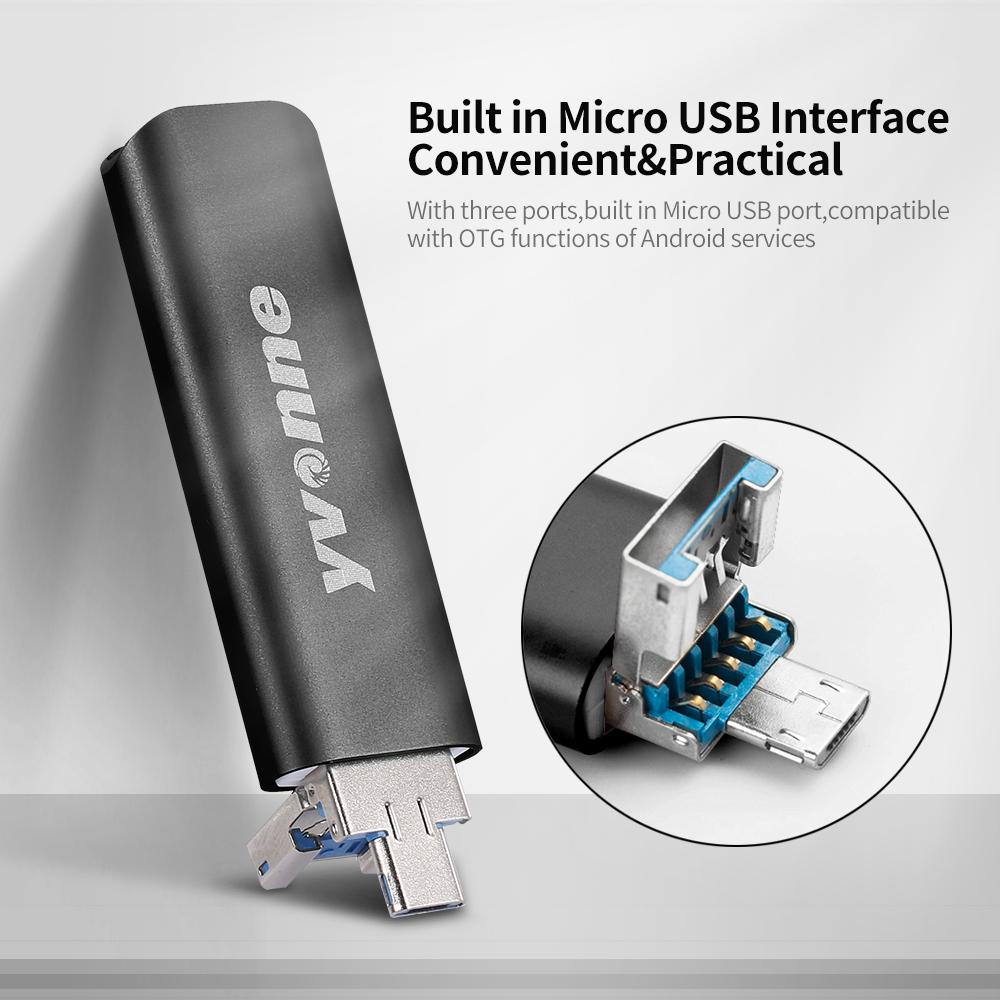 Kính thiên văn tốc độ cao USB Type-C Micro USB Ba cổng Ổ đĩa flash OTG cho di động yvonne Y15D USB3.0