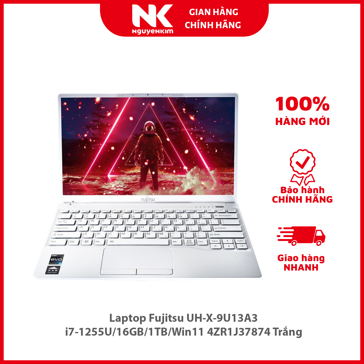 Laptop Fujitsu UH-X-9U13A3 i7-1255U/16GB/1TB/Win11 4ZR1J37874 Trắng - Hàng chính hãng