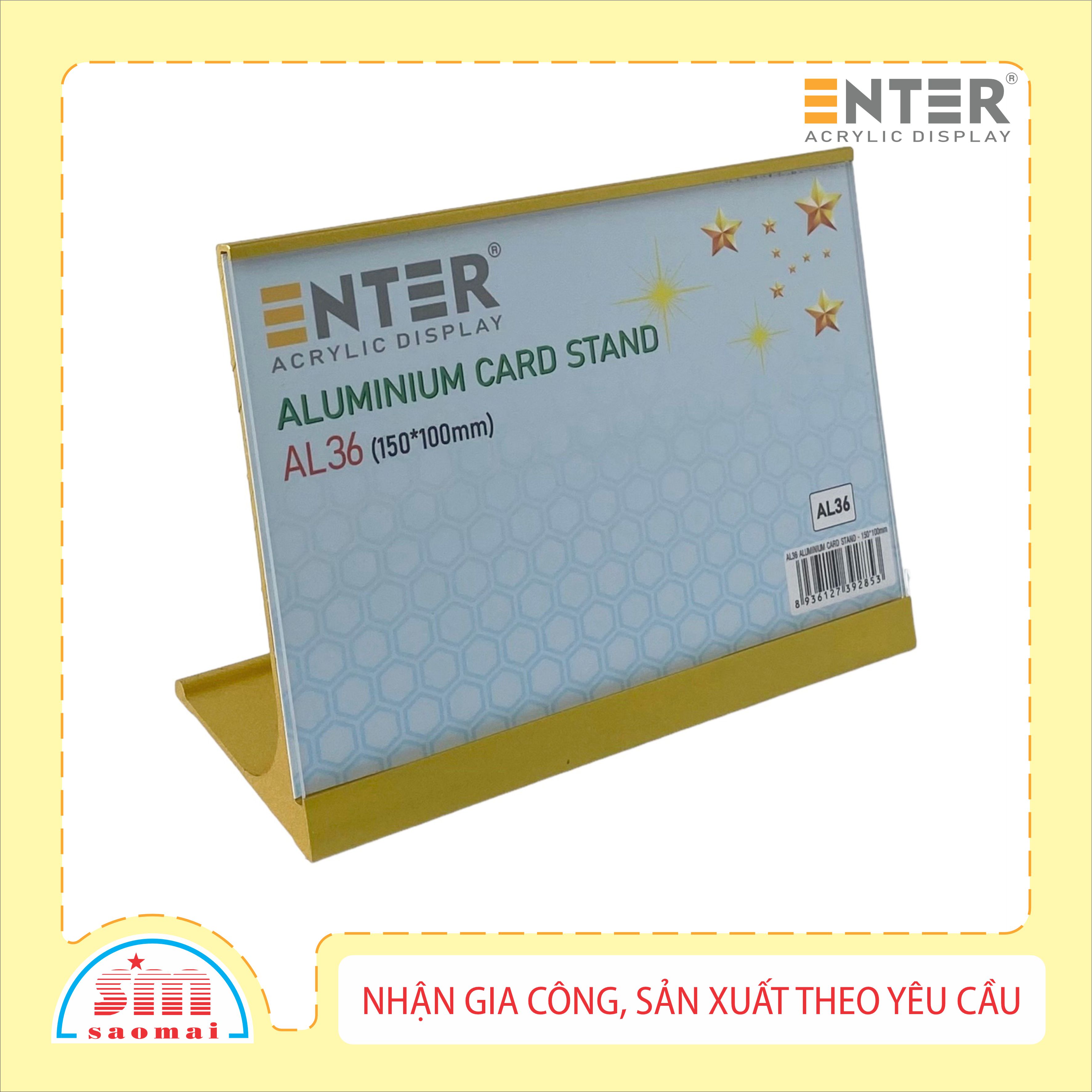 Bảng thông tin để bàn nhôm Enter AL36 150x100mm