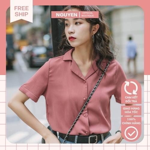 Áo Sơ Mi Nữ Ngắn Tay, Sơ Mi Công Sở Chất Vải Cao Cấp Dáng Suông, Form Chuẩn, Màu Cơ Bản Mặc Tôn Dáng.