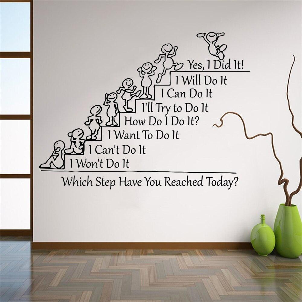 Decal Dan Tuong Tạo Động Lực "Which Step Have You Reached Today" - Decal Trang Trí Cao Cấp AmyShop