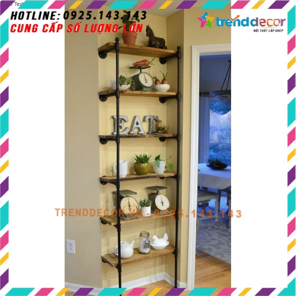 1 TẶNG 1 - Nội thất ống nước AS25 Kệ treo gắn tường gỗ kệ ống nước kiêm giá treo quần áo chất liệu ống nước