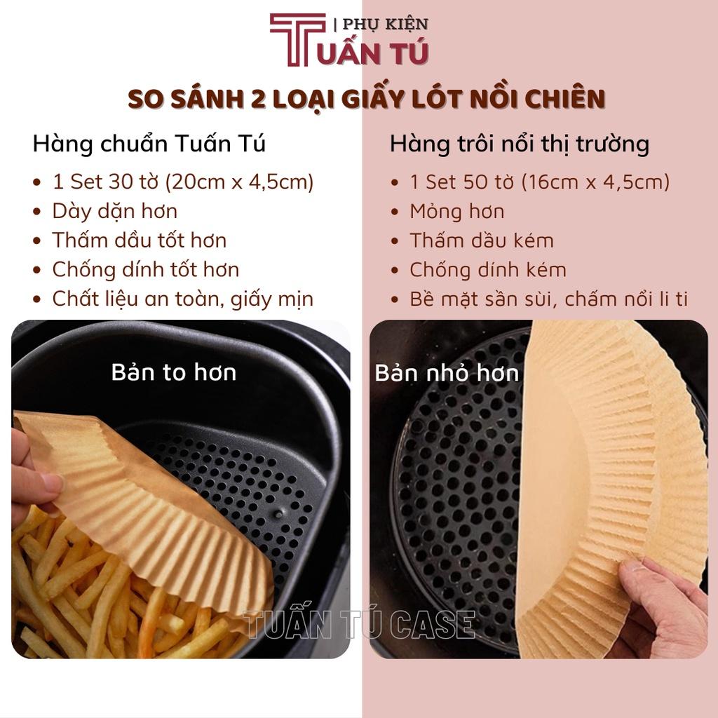 Khuôn giấy lót nồi chiên không dầu set 30 tờ dày dặn - Giấy nến thấm dầu chống dính hình khuôn bánh dễ dàng vệ sinh