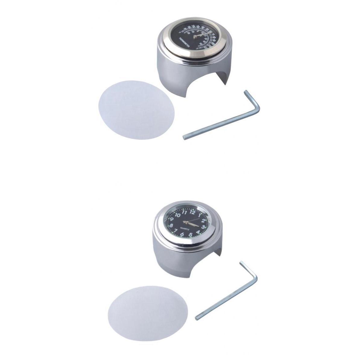 1Pcs Universal Motorcycle Bike Handlebar Mount +Clock Aluminum