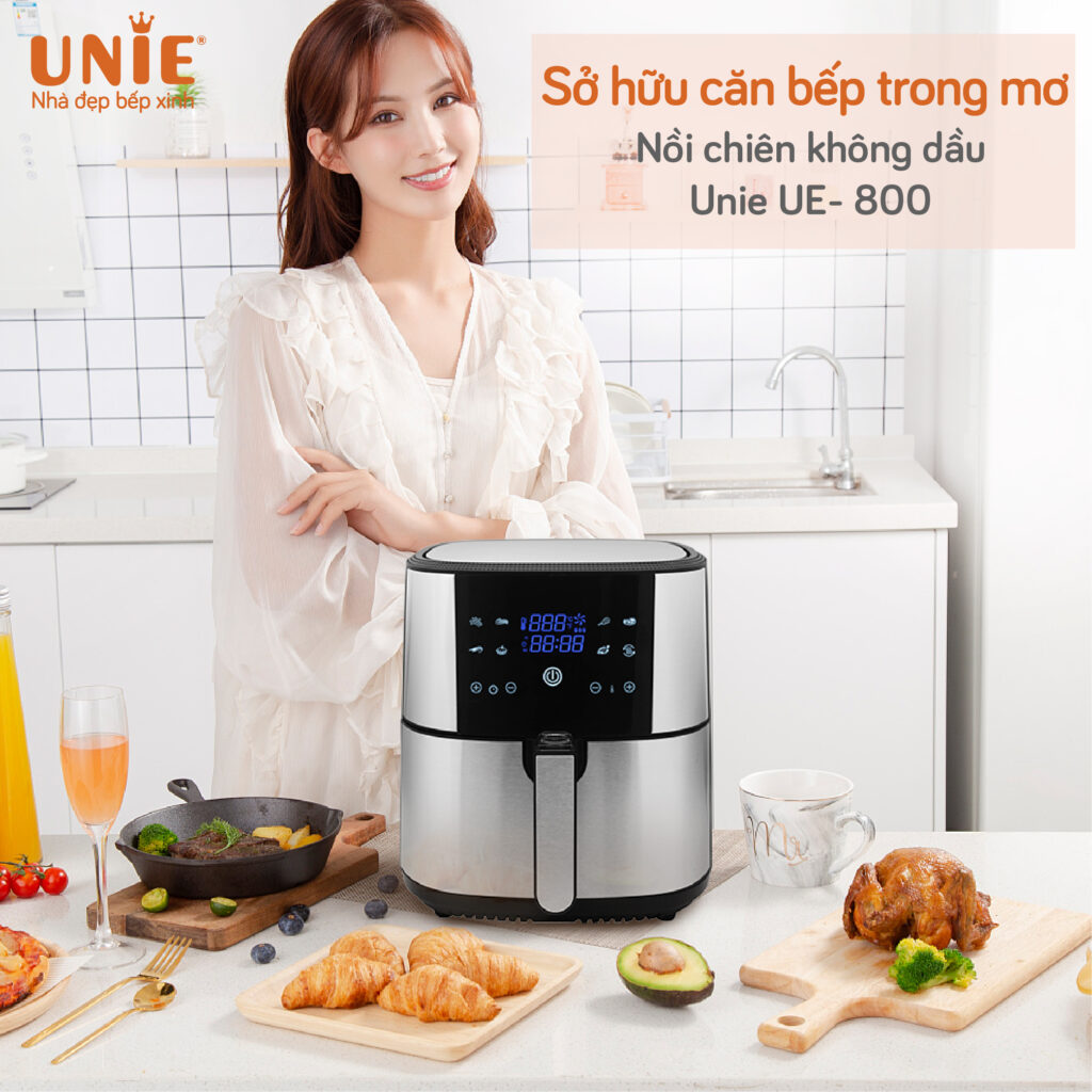 Nồi chiên không dầu UNIE UE-800 công suất 1800W dung tích 8L - Hàng chính hãng