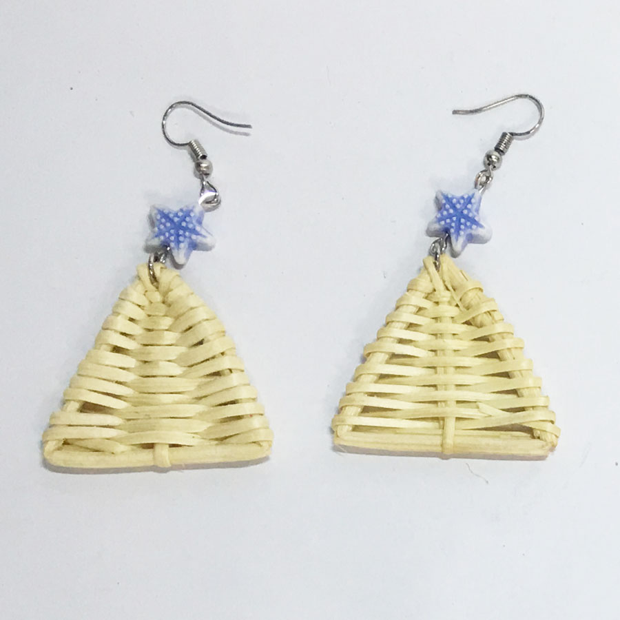 Combo 3 Bông tai mây tre đan handmade với 3 mẫu khác nhau