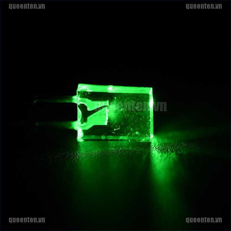 100pcs Rectangular Square LED Emitting Diodes Light Bulbs Yellow/Red/Blue/Green QUVN