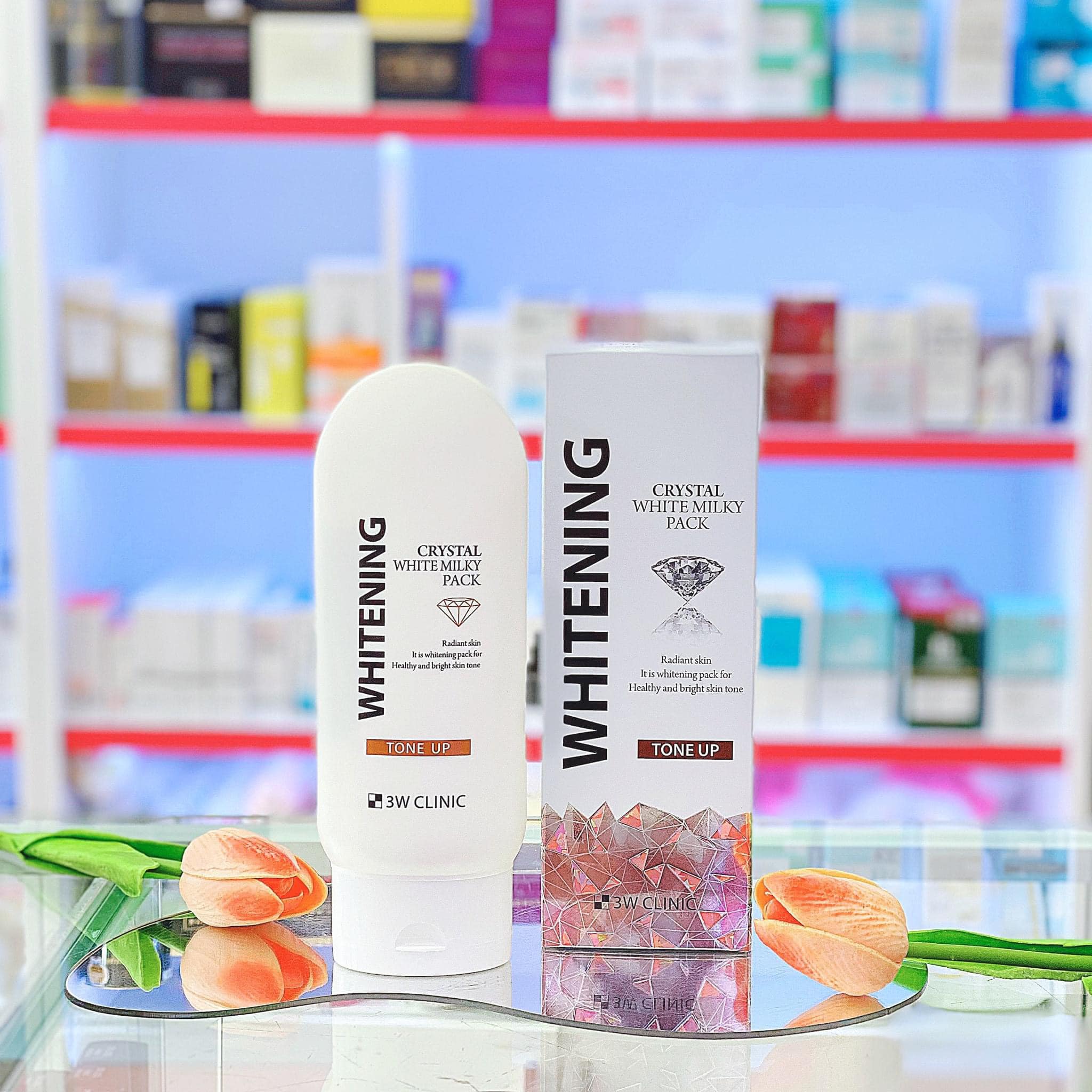 Kem ủ trắng da 3W Clinic Crystal White Milky Pack tone up 200g