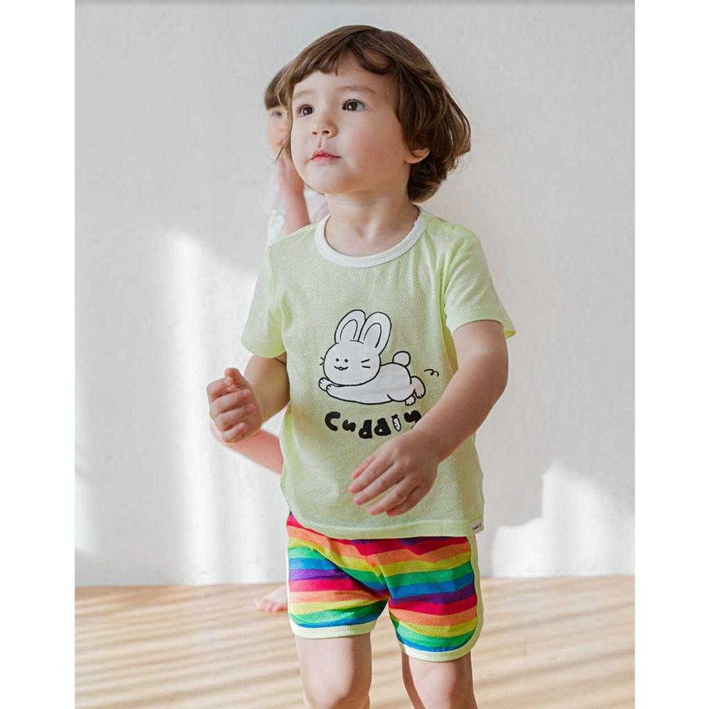 Bộ trẻ em cộc taychính hãngCordi-i Hàn Quôc-Thỏ cầu vồng