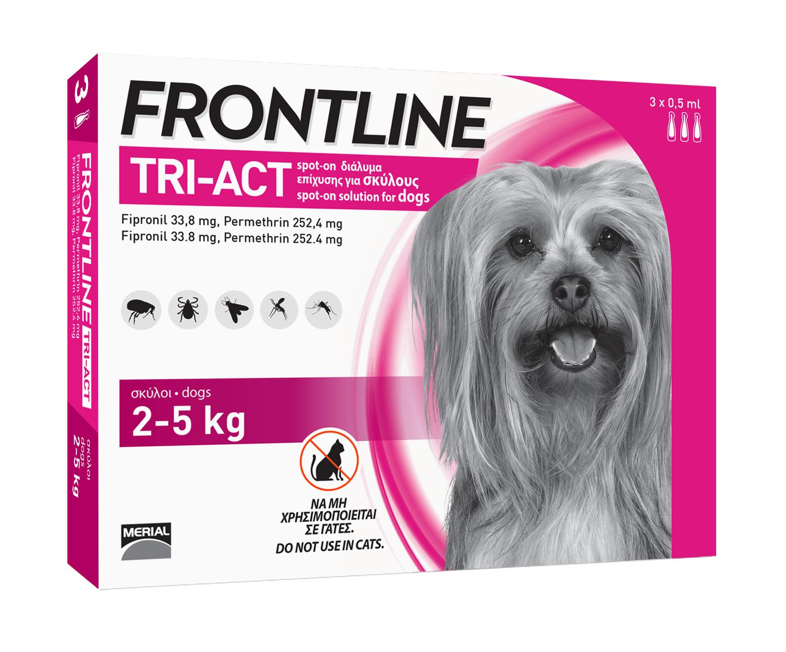 FRONTLINE TRIACT size XS cho chó từ 2 - 5kg (0.5ml/ống x 3 ống/hộp)