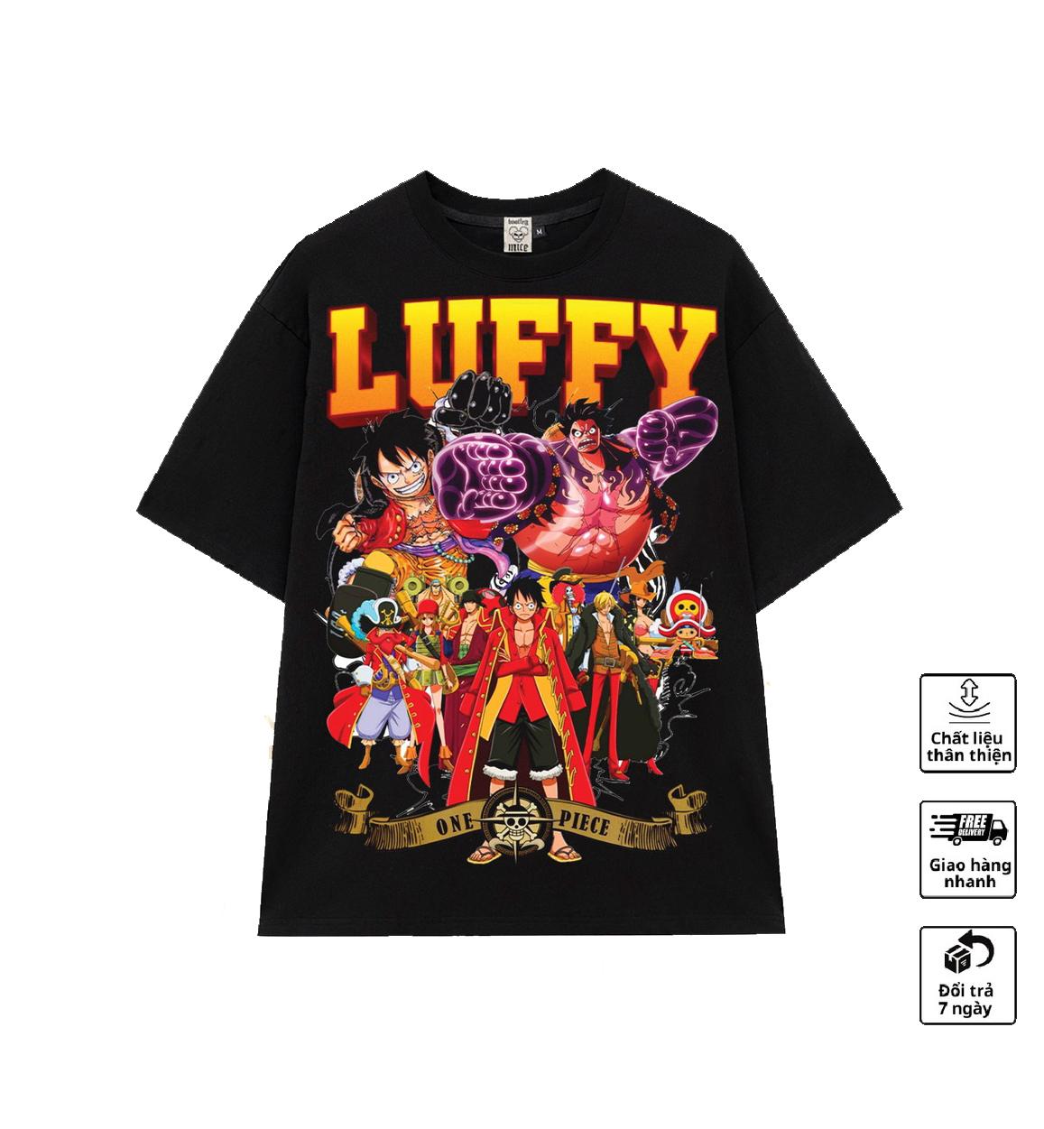 [UNISEX.GENZ]  Áo Anime In Hình One Piece Cực Chất  Oversize Unisex Nam Nữ Tay