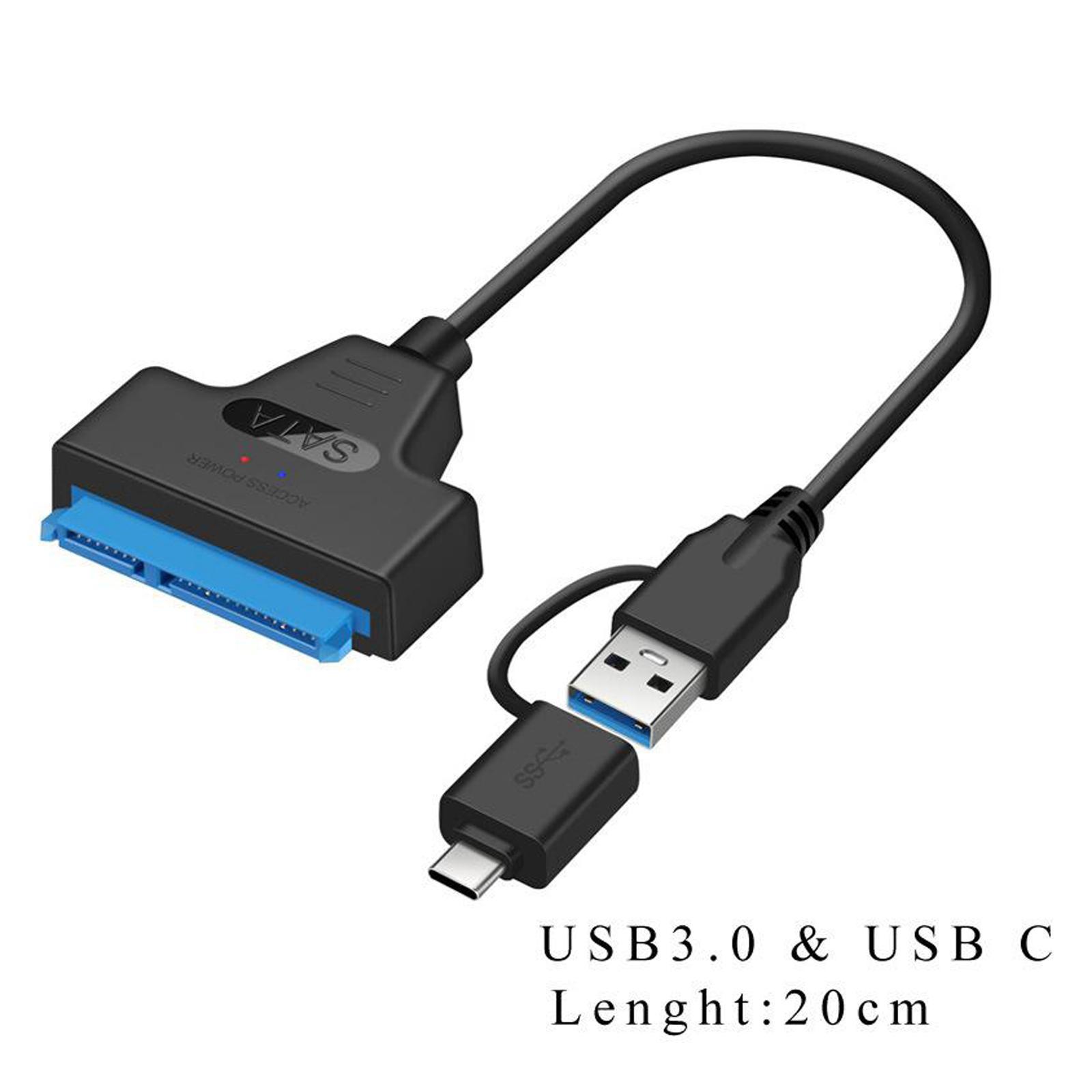 USB 3.0 to 2.5" SATA 22-Pin Hard Drive Adapter Cable Support UASP 20cm