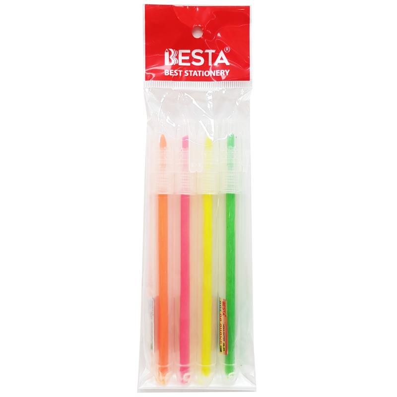 Vỉ 4 Bút Dạ Quang - Besta HL-01