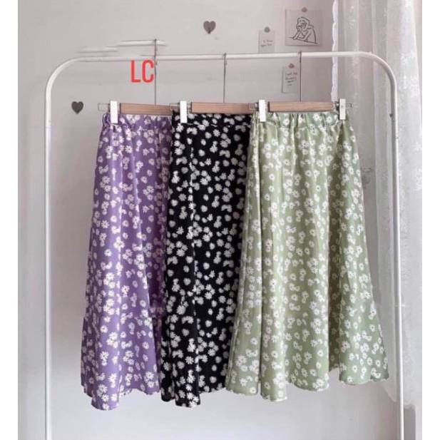 Chân váy midi hoa cúc, ảnh thật cuối