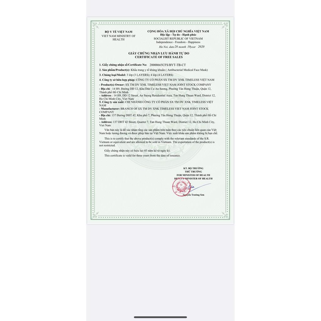 Khẩu Trang Y Tế Kháng Khuẩn 4 lớp - Lọc bụi, Lọc Mùi, Lọc Khí, Kháng Khuẩn, Bảo Vệ Đường Hô Hấp