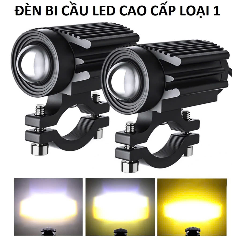 Đèn Trợ Sáng Xe Máy FX02 – 35W Cốt Vàng Pha Trắng Vỏ Hợp Kim Cao Cấp Siêu Bền