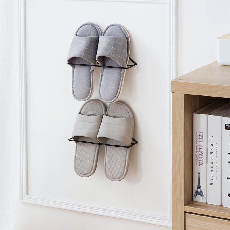 2PCS Iron Tall gắn trên kệ kệ phòng tắm Slipper kệ tự dính