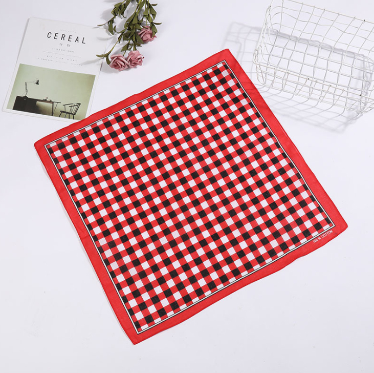 Khăn bandana turban kích thước 54x54cm nhiều mầu sắc - BDN07 Đen trắng