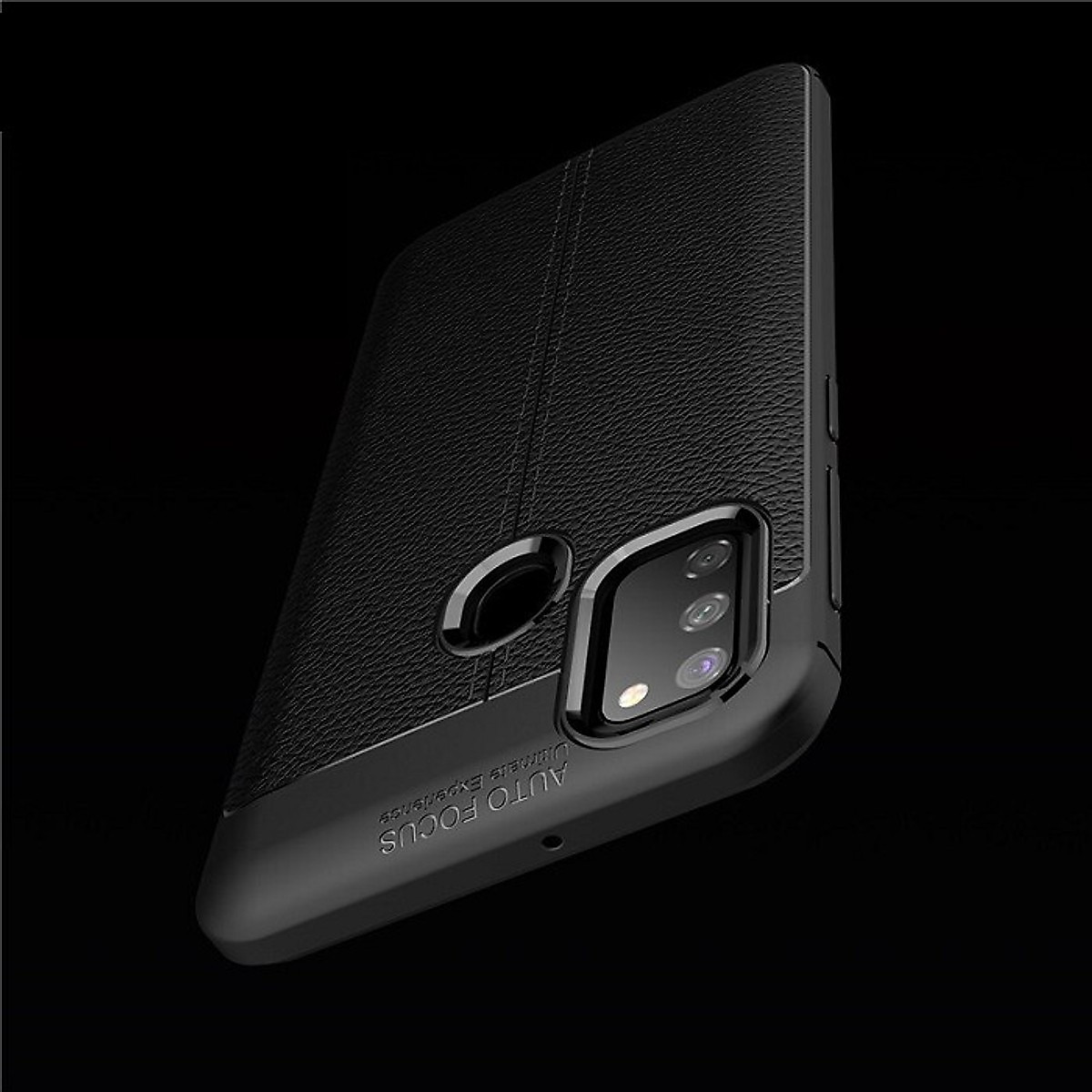 Ốp lưng silicon dẻo giả da Auto Focus cao cấp dành cho Samsung Galaxy M21 - Hàng chính hãng