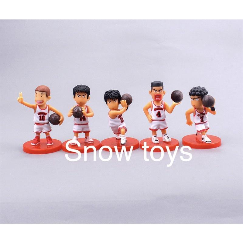 Mô hình Slam Dunk - Trọn bộ Team Shohoku trắng - Hanamichi Rukawa Takenori Ryota Mitsui - Cao 8cm