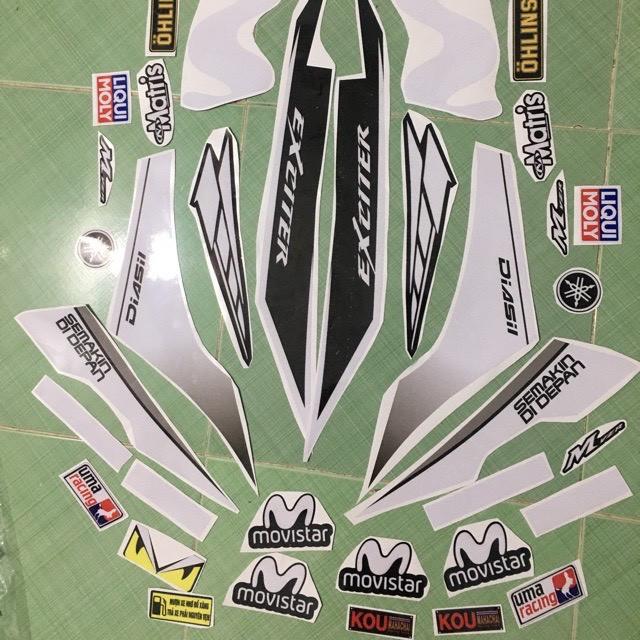 Tem exciter 135 movi trắng đen