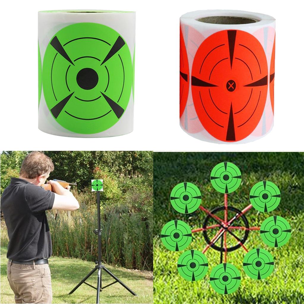 125 Pieces 3inch Diameter Adhesive Shooting Target Round Splatter Sticker Targets Shooting Portable Field Target Roll Shoot Accessories