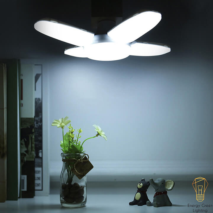 Bóng Đèn Led Cánh Quạt 4 Cánh 75W Siêu Sáng, Chuôi Xoáy E27 Ánh Sáng Trắng Tiết Kiệm Điện