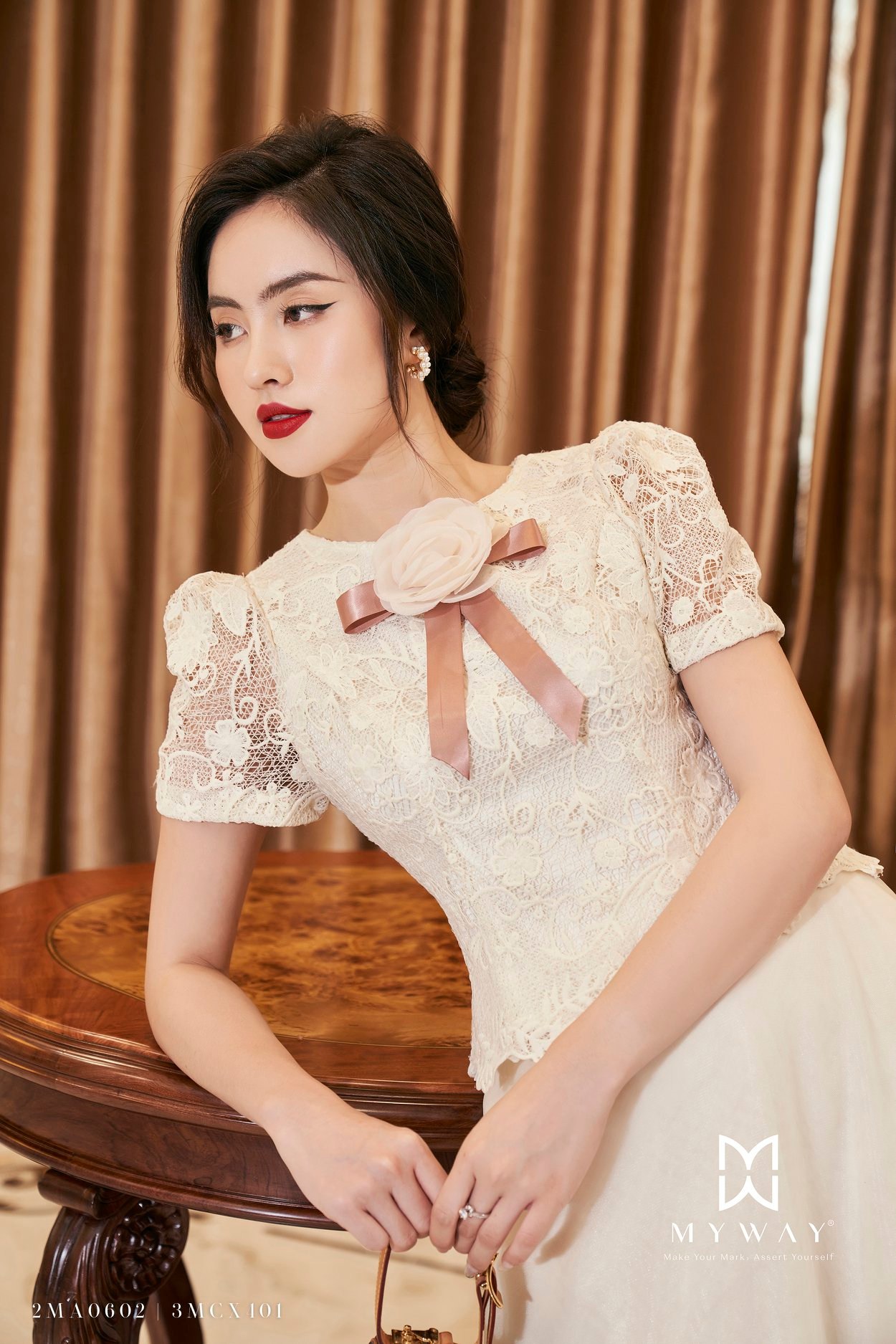 Chân Váy Xòe Nữ MY WAY Thêu Thủ Công Sang Trọng 3MCX401