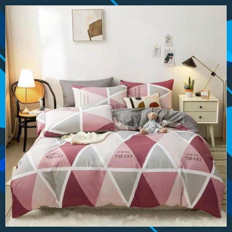 Bộ chăn ga Cotton poly vintage chăn ga Hàn Quốc đủ size miễn phí bo chun