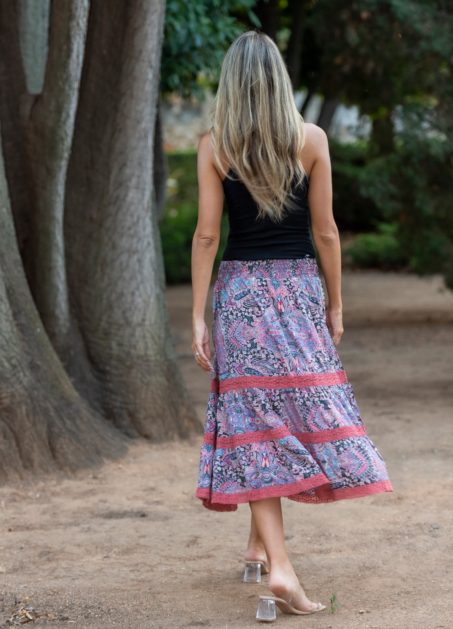 Chân Váy Midi Boho Isla Bonita IB29073-PR
