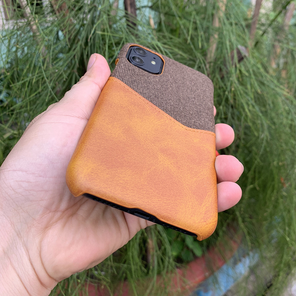 Ốp lưng da vải kiêm ví cao cấp dành cho iPhone 11