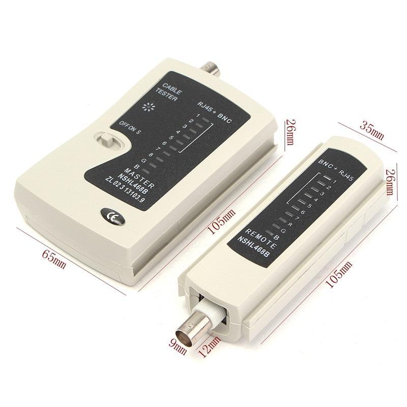 Hộp test mạng đa năng RJ45 và cáp đồng trục BNC cao cấp Tặng 20 hạt mạng RJ45