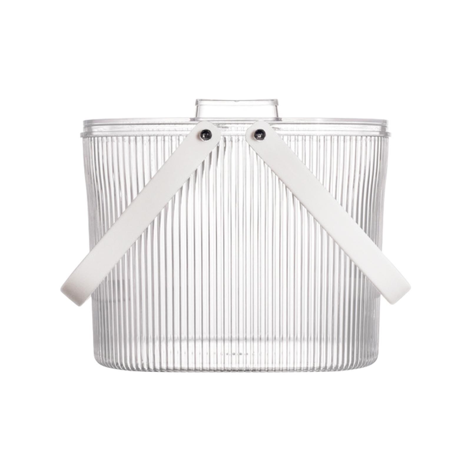 Household Ice Bucket, Wine Bucket Multifunctional Storage Tub Clear with Lid and for Beverage Drinks Beer Bottles Party Living Room