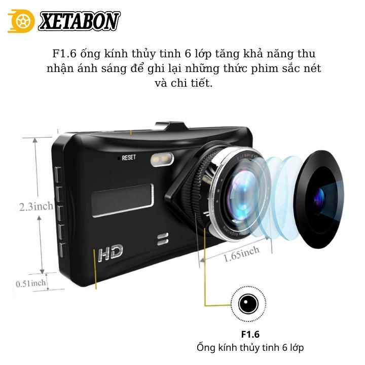 Camera hành trình ô tô K4 XETABON Full HD có màn hình cảm ứng, góc quay rộng, ghi hành trình rõ nét Bảo hành 12 Tháng