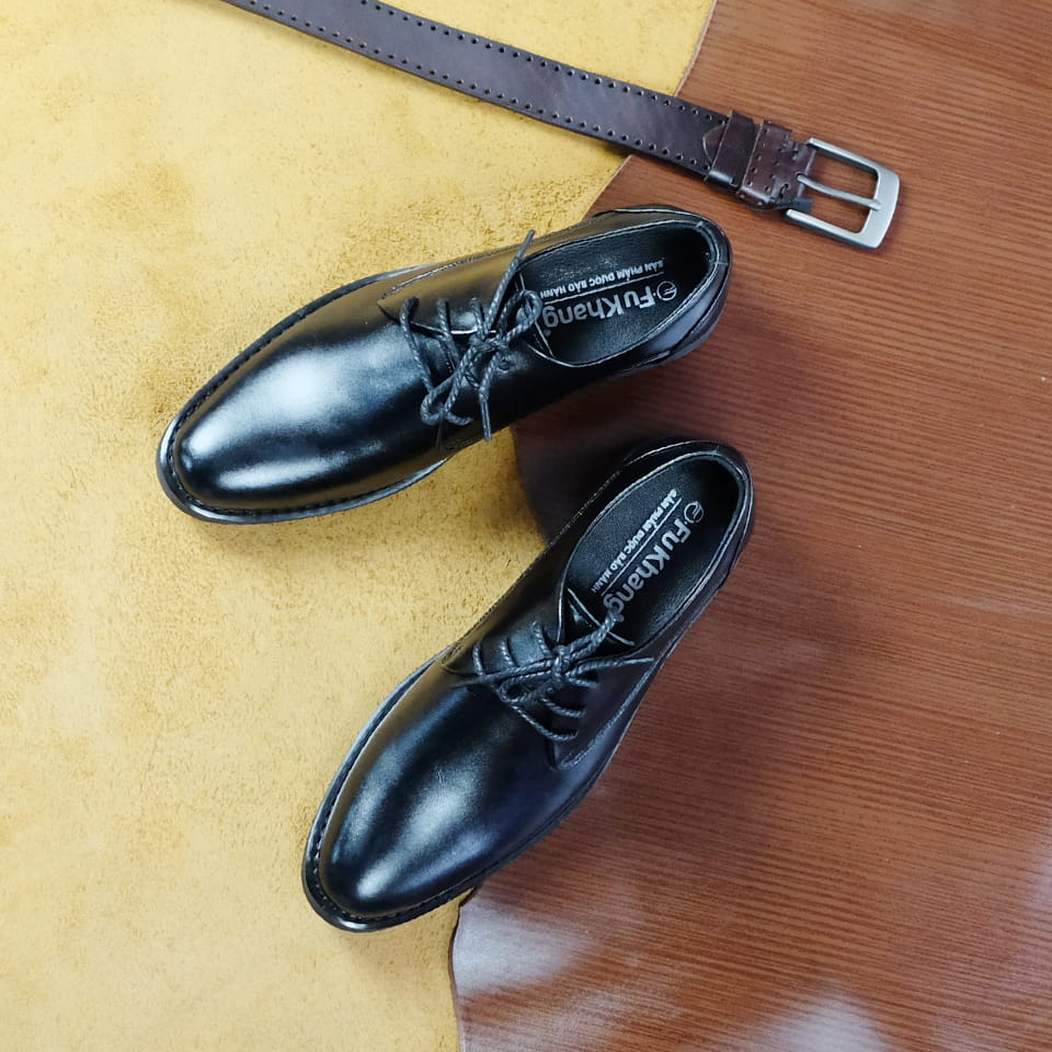 Giày tây nam buộc dây nam hàng hiệu cao cấp da thật 100% chính hãng Fu Khang - Mã sản phẩm FK311D