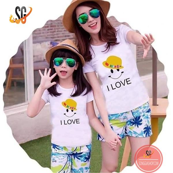 Đồ mẹ và bé đi biển ĐỦ SIZE áo và quần