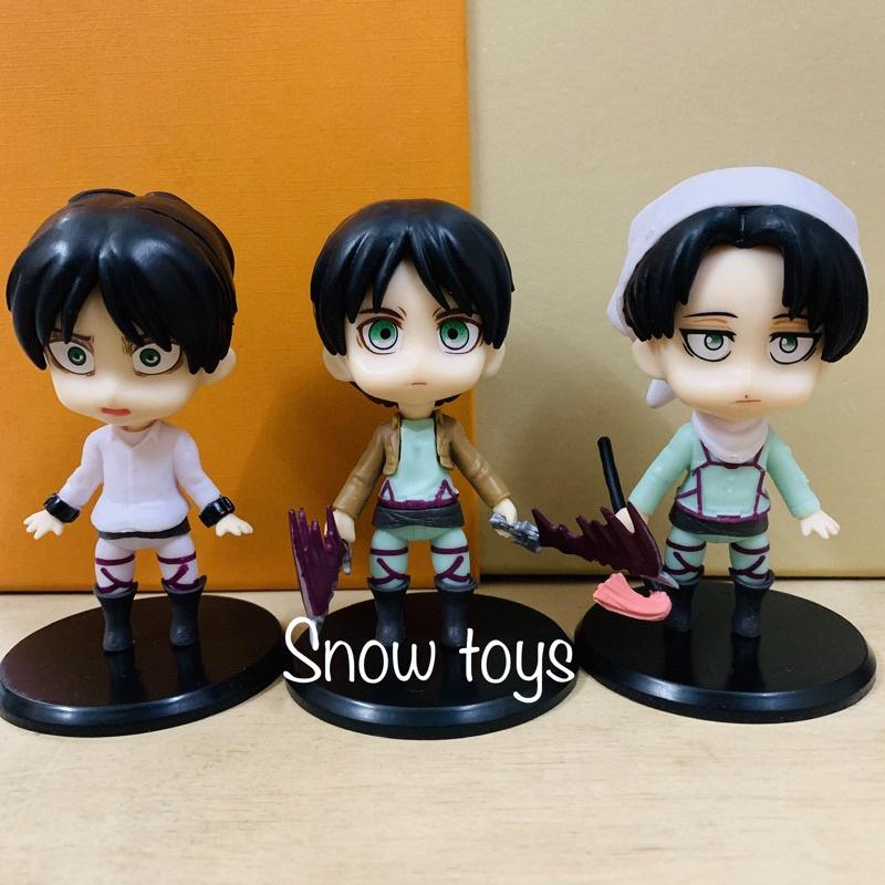 Mô hình Attack On Titan - AOT - Đại chiến Titan - Eren Yeager & Levi Ackerman - Cao khoảng 10cm - Bán lẻ